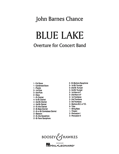 Blue Lake QMB 372, Overture, for Wind band, score and parts