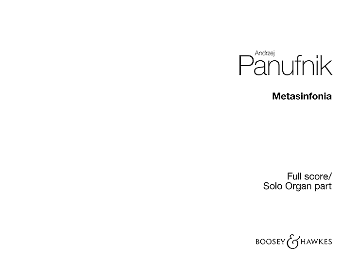 Metasinfonia (Symphony 7), for organ, strings and percussion, score. 9790060037719