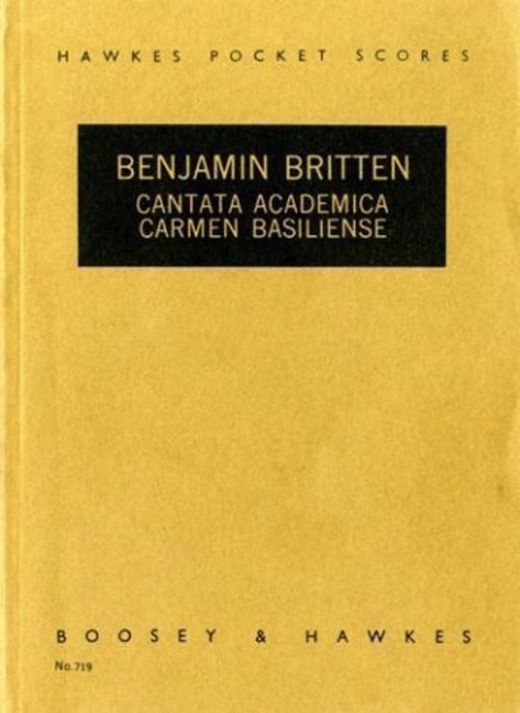 Cantata Academica op. 62 HPS 719, Carmen Basiliense, for soloists (SATB), mixed choir and orchestra, study score