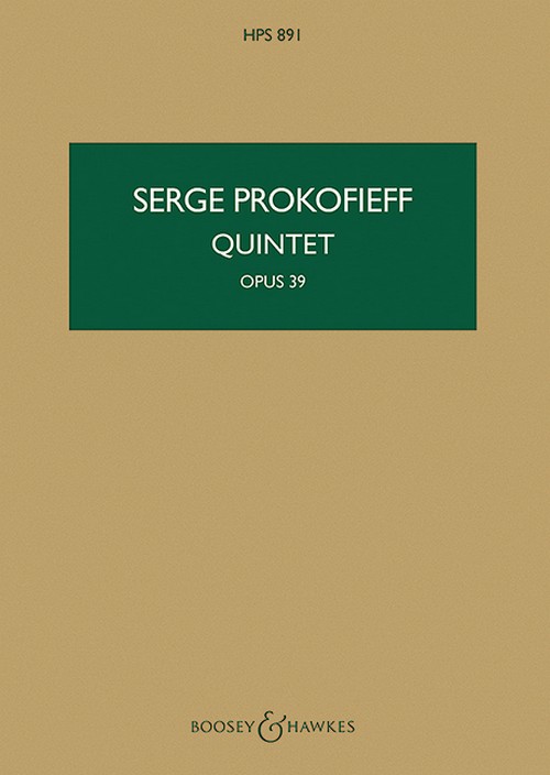 Quintett op. 39 HPS 891, for oboe, clarinet, violin, viola and double bass, study score. 9790060020995