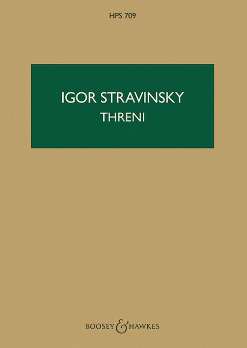 Threni HPS 709, Id est Lamentationes Jeremiae Prophetae, for soloists (SATTBB), mixed choir (SATB) and orchestra, study score
