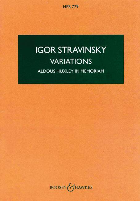 Variations HPS 779, Aldous Huxley in memoriam, for orchestra, study score