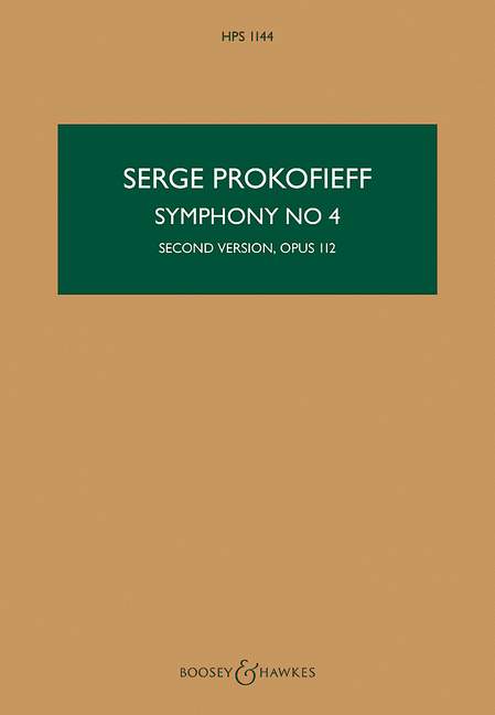 Symphony No. 4 op. 112 HPS 1144, 2nd Version, for orchestra, study score. 9780634034718