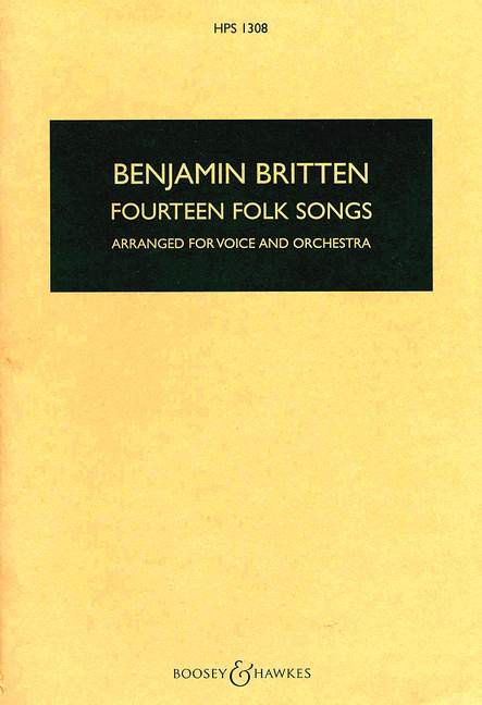 14 Folk Songs HPS 1308, for voice and orchestra, study score. 9790060106200