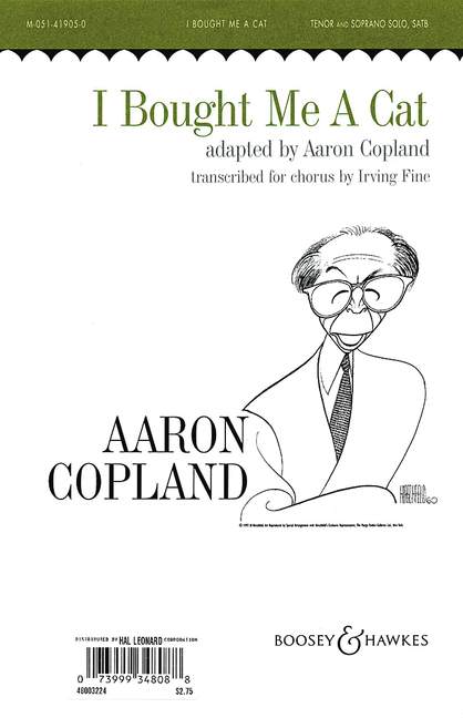 Old American Songs I, No. 5 I Bought Me a Cat, for soprano (tenor), mixed choir (SATB) and piano, choral score