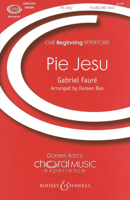 Pie Jesu, from Requiem, for choir unison and piano, choral score