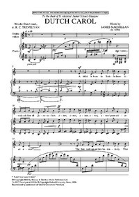 Dutch Carol, for choir unisono and piano, choral score. 9790060114366