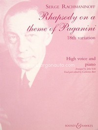 Rhapsody on a Theme of Paganini, 18th Variation, for voice and piano. 9790060115271