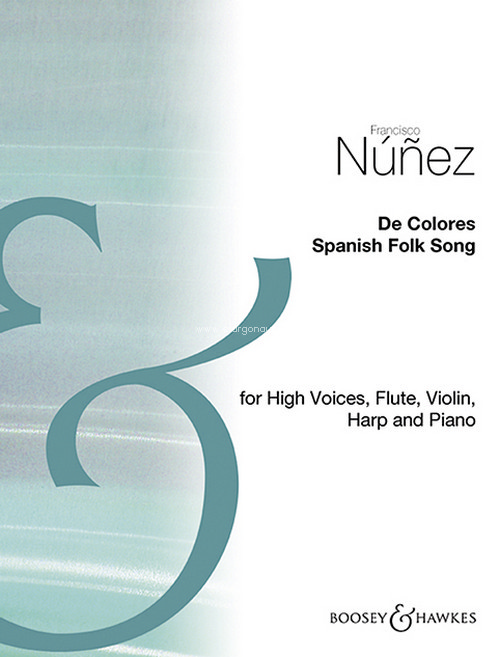 De Colores, Spanish Folk Song, for high voices, flute, violin, harp and piano, score and parts