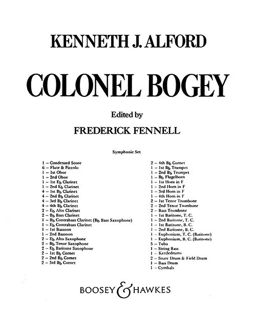 Colonel Bogey, for wind band, score. 9790051642632