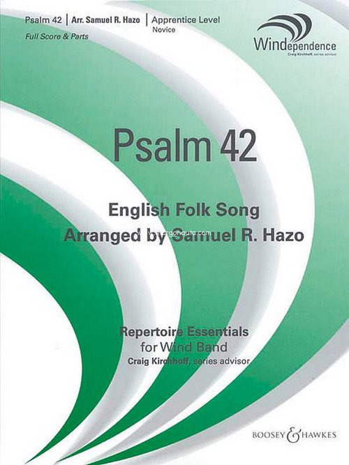 Psalm 42, English Folk Song, for wind band and strings (ad libitum), score and parts