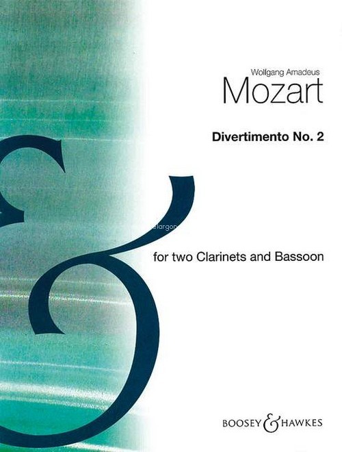 Divertimento No. 2 B major KV 229/2, for 2 clarinets and bassoon, score and parts