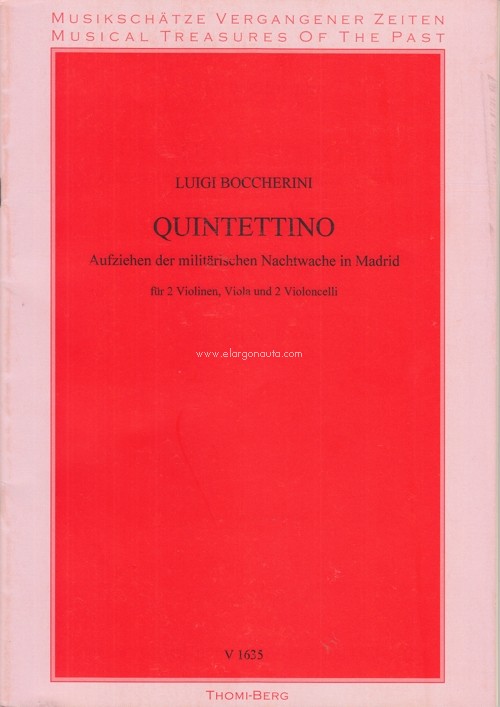 Quintettino in D minor, Op. 30, No. 6, G 324, Musica notturna di Madrid, set of parts