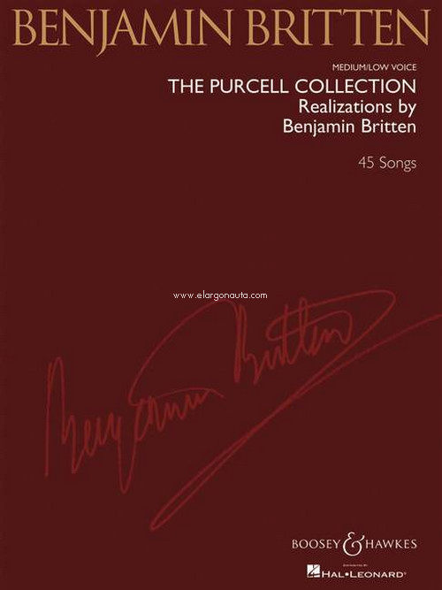 The Purcell Collection, Realizations by Benjamin Britten, for medium/low voice and piano