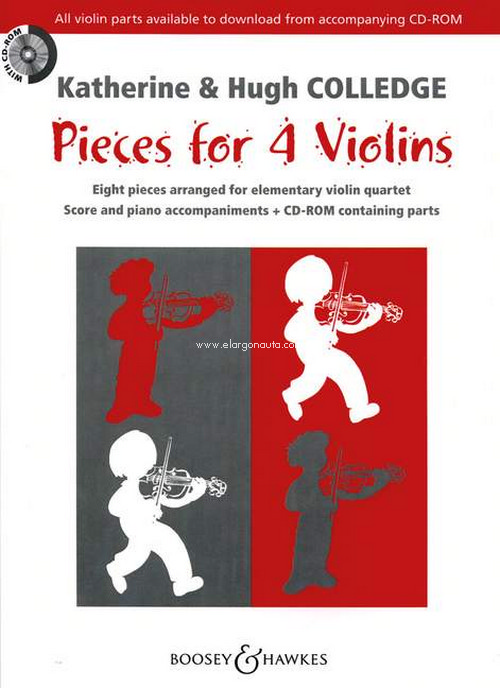 Pieces for 4 Violins, Eight pieces arranged for elementary violin quartet. 9780851626017