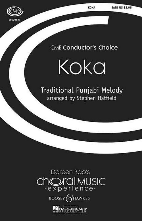 Koka, Traditional Punjabi Melody, for Mixed choir (SATB), piano (4 hands) and percussion, choral score. 9790051479115