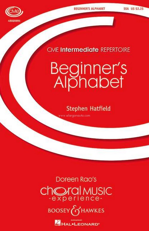 Beginner's Alphabet, for children's choir (SSA) and piano (double bass, drum set and string quartet), score and parts