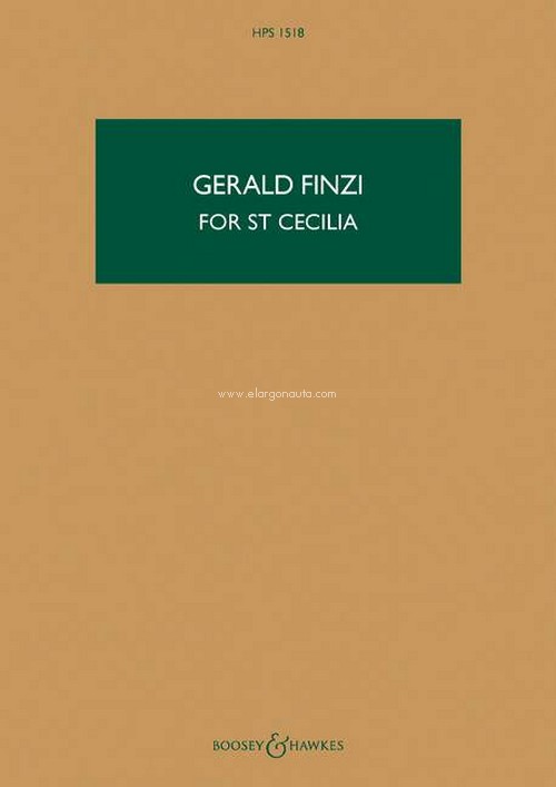 For St Cecilia op. 30 HPS 1518, Ceremonial Ode, for tenor, mixed choir (SATB) and orchestra, study score. 9780851627892