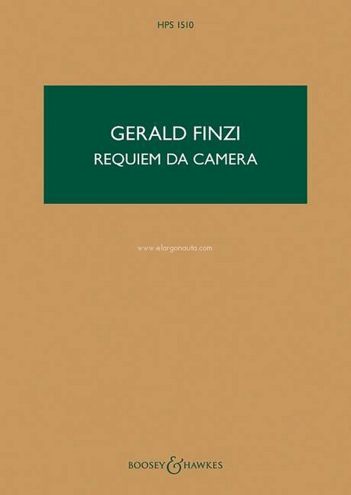 Requiem da Camera HPS 1510, for baritone solo, small chorus (or SATB soli) and chamber orchestra, study score. 9780851629216