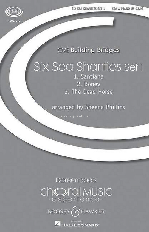 Six Sea Shanties Set 1, for female choir (SSA) and piano, choral score. 9790051482269