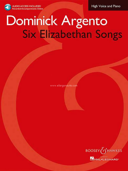 Six Elizabethan Songs, Song Cycle, for high voice and piano