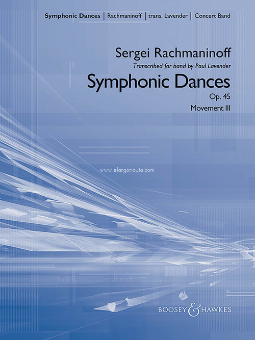 Symphonic Dances op. 45, Movement 3: Allegro Assai, for wind band, score and parts. 9790051663156