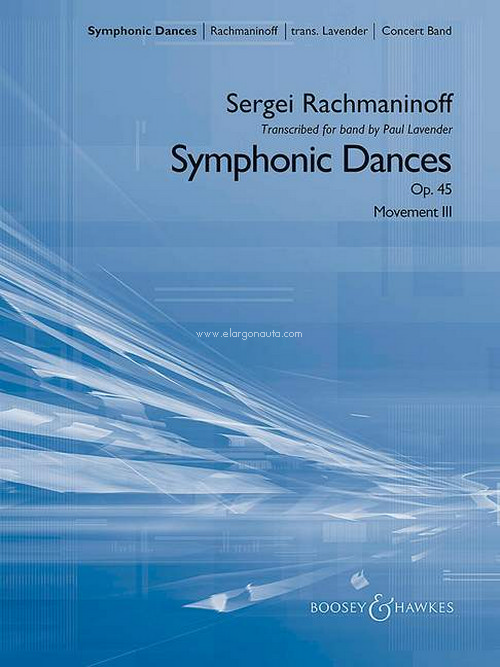 Symphonic Dances op. 45, Movement 3: Allegro Assai, for wind band, score. 9790051663163