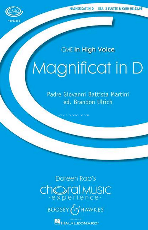 Magnificat in D, for choir (SSA), 2 flutes and piano, choral score. 9790051482986