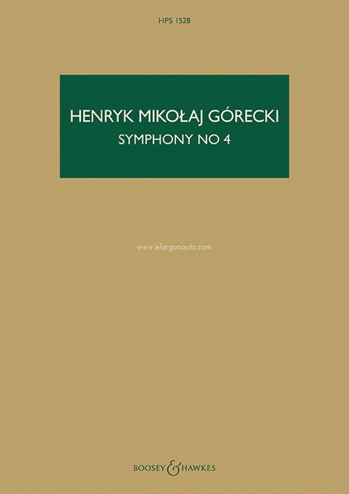 Symphony No. 4 op. 85 HPS 1528, (Tansman Episodes), for large orchestra; organ and piano obl., study score. 9780851628684