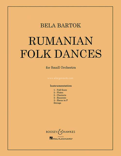 Rumanian Folk Dances, for small orchestra, score and parts