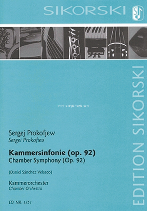 Chamber Symphony, After String Quartet No. 2 (op. 92), for chamber orchestra, score