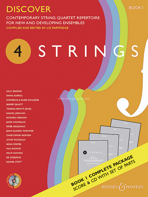 4 Strings - Discover Book 1, Contemporary string quartet repertoire for new and developing ensembles, score and parts