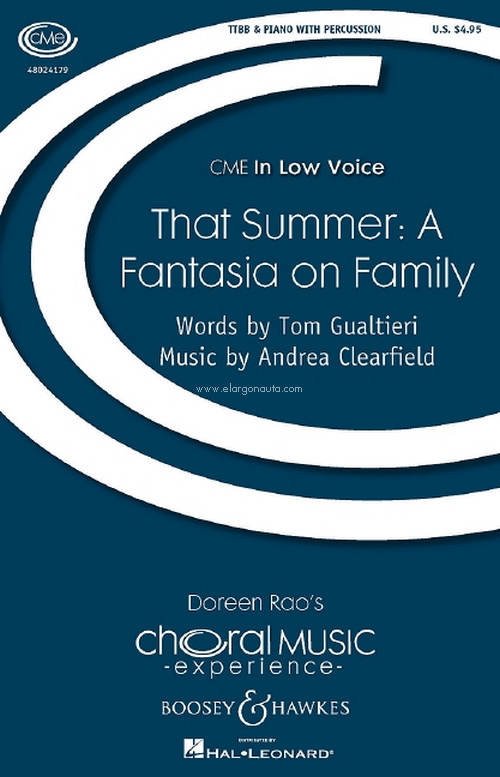 That Summer: A Fantasia on Family, for men's choir (TTBB), piano and percussion, choral score