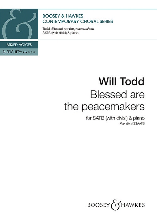 Blessed are the peacemakers, for mixed choir (SATB divisi) and piano, choral score