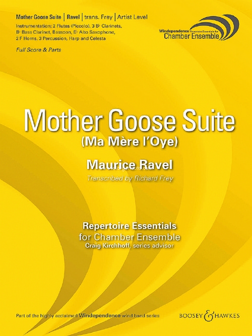 Mother Goose Suite = Ma Mère l'Oye, for chamber ensemble and percussion, score and parts. 9790051663910