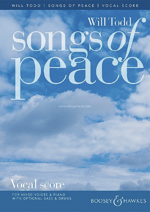 Songs of Peace, for mixed choir (SATB divis) and piano; double bass and drums ad lib, choral score. 9781784540654