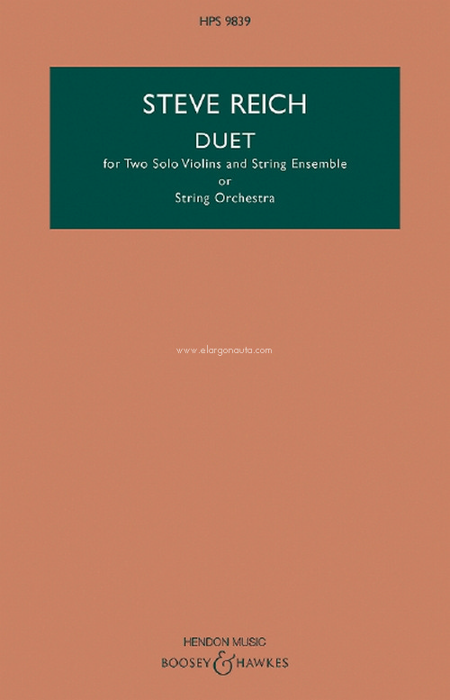 Duet HPS 9839, for Two Solo Violins and String Ensemble or String Orchestra, study score