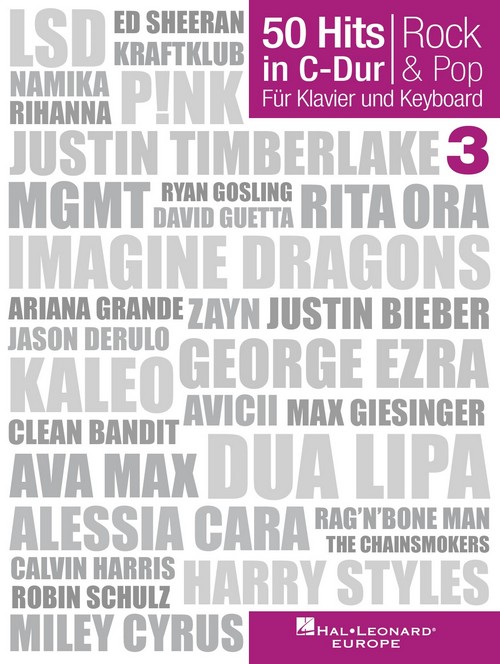 50 Hits in C-Dur: Rock & Pop Band 3: Für Klavier und Keyboard