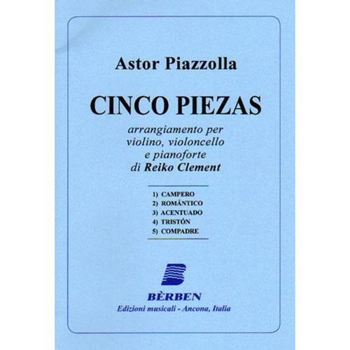 Cinco Piezas, arrangiamento per violino, violoncello e pianoforte. 9790215913301