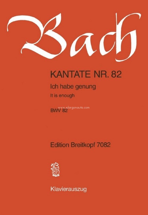 Cantata BWV 82 It is enough, Purification of the Blessed Virgin Mary, bass and piano