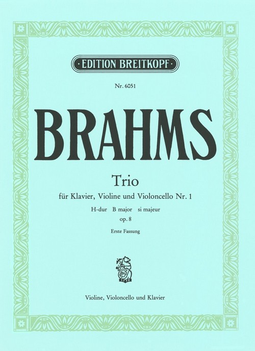 Piano Trio No. 1 in B major Op. 8, Breitkopf Urtext, violin, cello and piano