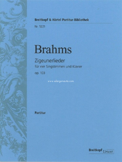 Zigeuner-Lieder Op. 103, Breitkopf Urtext, mixed choir and piano