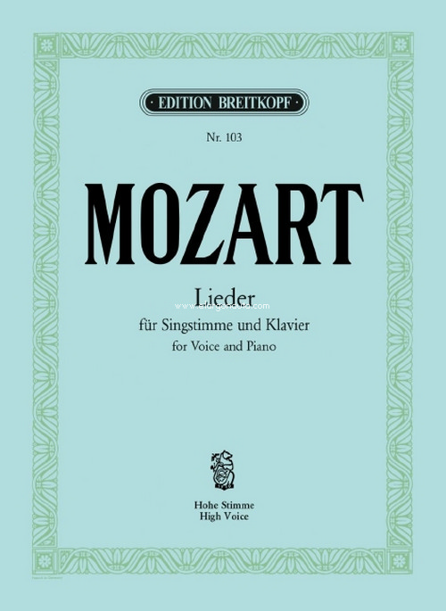 Lieder, high voice and piano. 9790004160039 Lieder, high voice and piano. 9790004160039