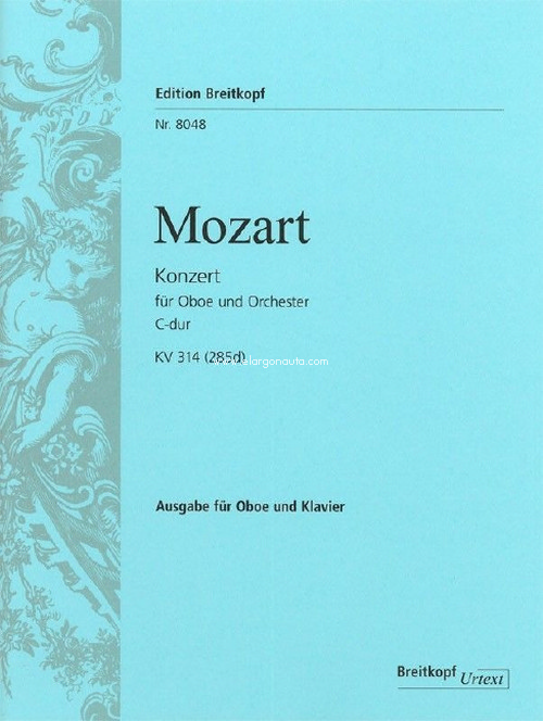 Oboe concerto C major K. 314 (285d), Breitkopf Urtext, oboe and piano