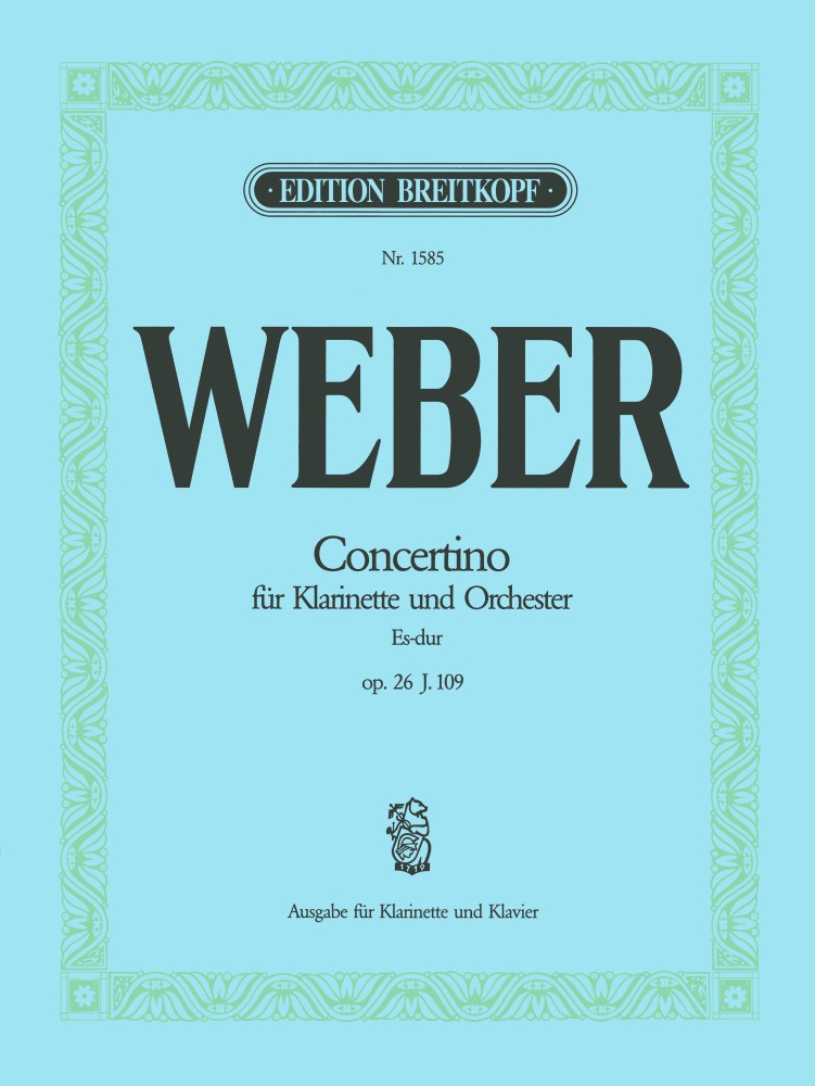 Concertino in Eb major Op. 26, Breitkopf Urtext, clarinet and piano