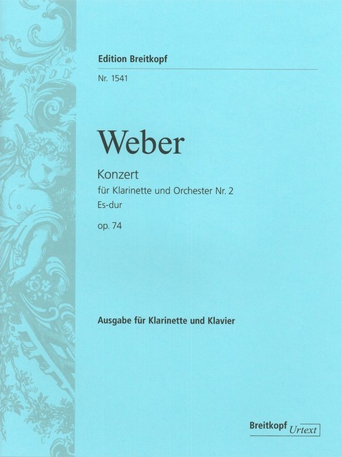 Clarinet Concerto No. 2 in Eb major Op. 74, Breitkopf Urtext, clarinet and piano