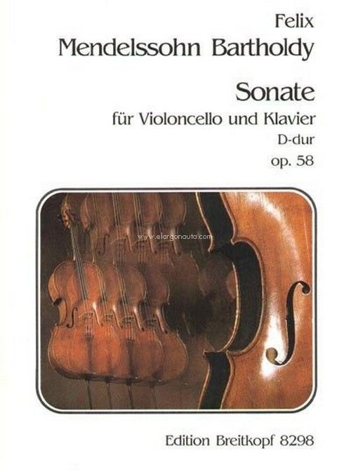 Sonate D-dur MWV Q 32 op. 58, cello and piano. 9790004176139