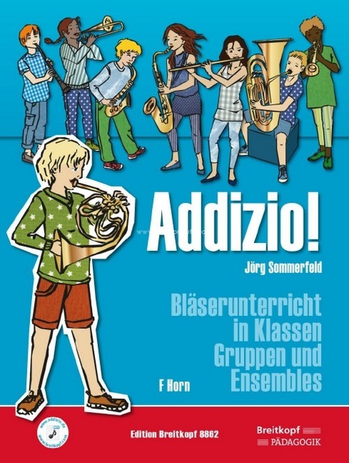 Addizio!, Bläserunterricht in Klassen, Gruppen und Ensembles, F Horn. 9790004184523