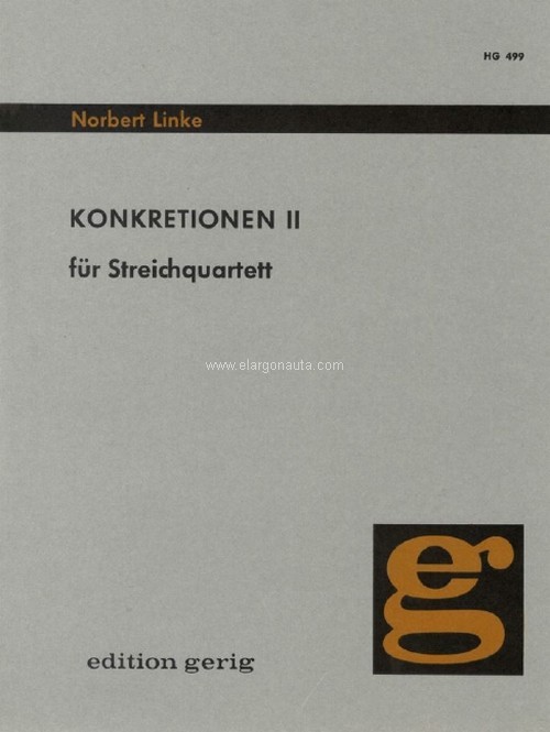 Konkretionen II, for two violins, viola and cello. 9790004120026