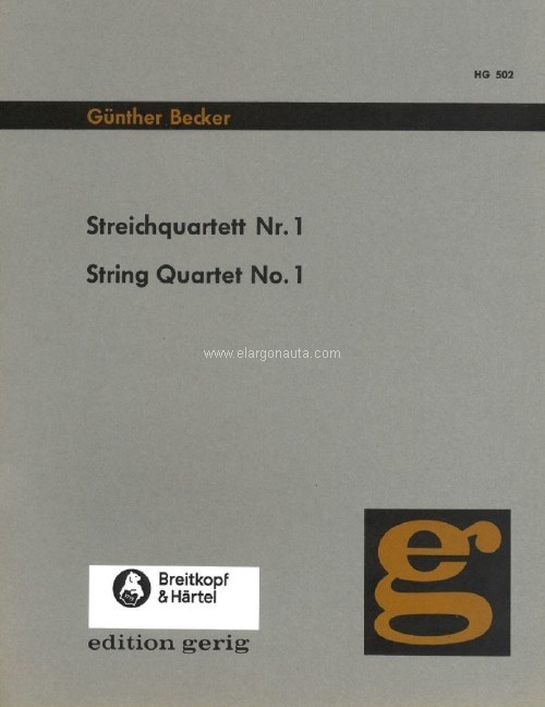 String Quartet No. 1, for two violins, viola and cello